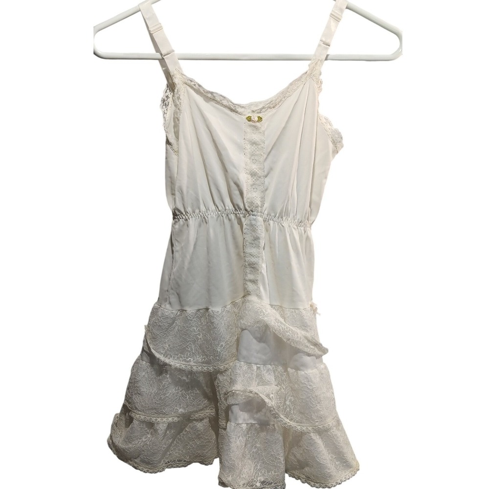 Her Majesty Girl's Vintage Lace Ruffle Slip Dress White Size 10 Cottagecore